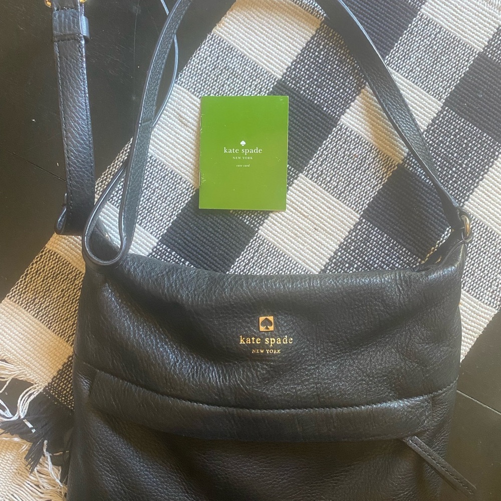 Authentic Kate Spade Black Leather Crossbody Bag